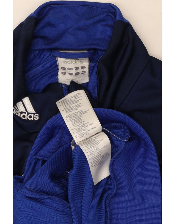 Adidas Herren-Trainingsanzug-Oberteiljacke UK 46/48 XL Blaues Colourblock-Polyester