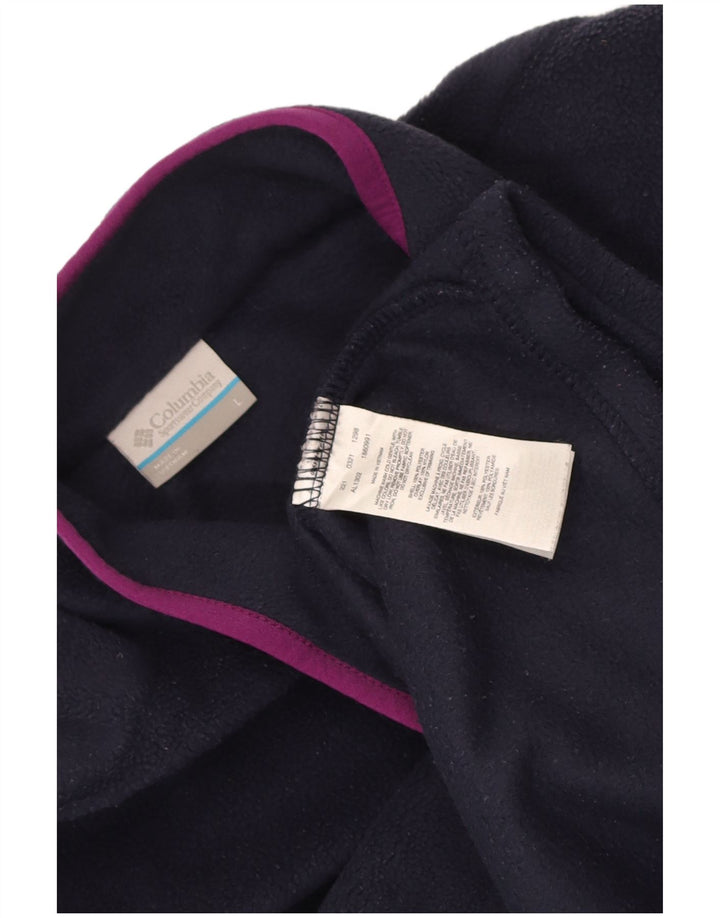 Columbia Damen-Fleecepullover mit Knopfkragen, UK 16, Größe L, Marineblau, Polyester