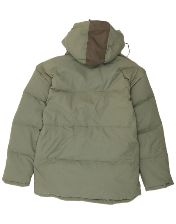 Fila Wattierte Herrenjacke mit Kapuze, UK 44 2XL, grünes Polyamid