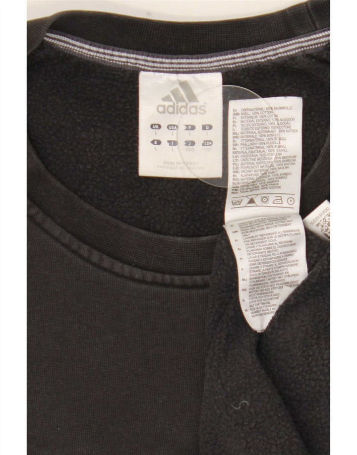 Adidas Herren Grafik-Sweatshirt-Pullover, groß, schwarze Baumwolle