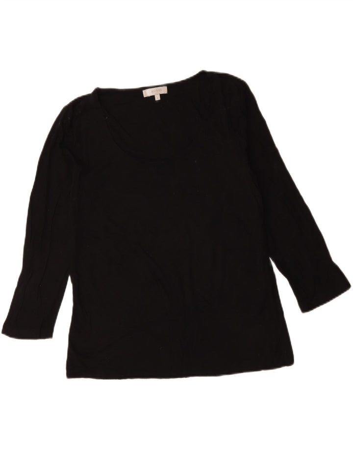 Hobbs Damen-Top, 3/4-Ärmel, UK-Größe 12, Mittelschwarz, Viskose