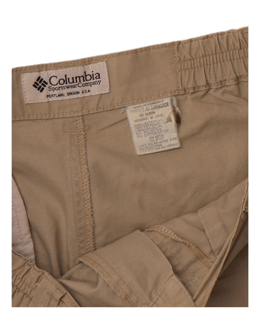 COLUMBIA Gerade Cargohose für Damen, mittelgroß, W30, L29, beige, Baumwolle
