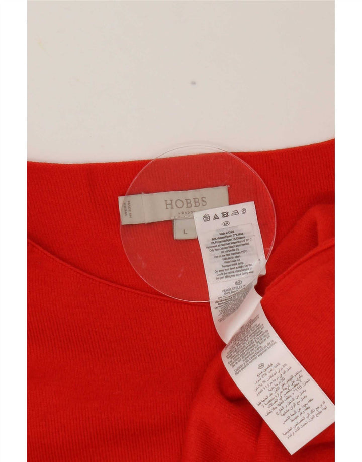 Hobbs Damen-Top, 3/4-Ärmel, UK-Größe 14, Größe L, rote Viskose