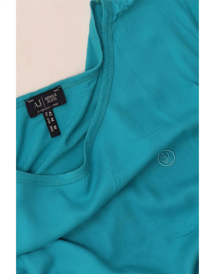 Armani Jeans Damen T-Shirt Top UK 12 Mittelblau