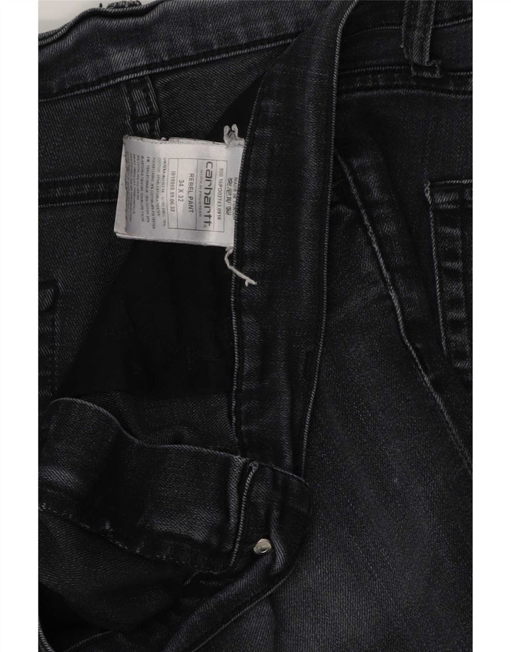 Carhartt Herren Distressed Straight Jeans W34 L32 Grau