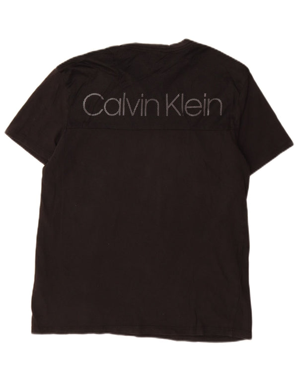 CALVIN KLEIN Herren Grafik T-Shirt Top Small Schwarz Baumwolle