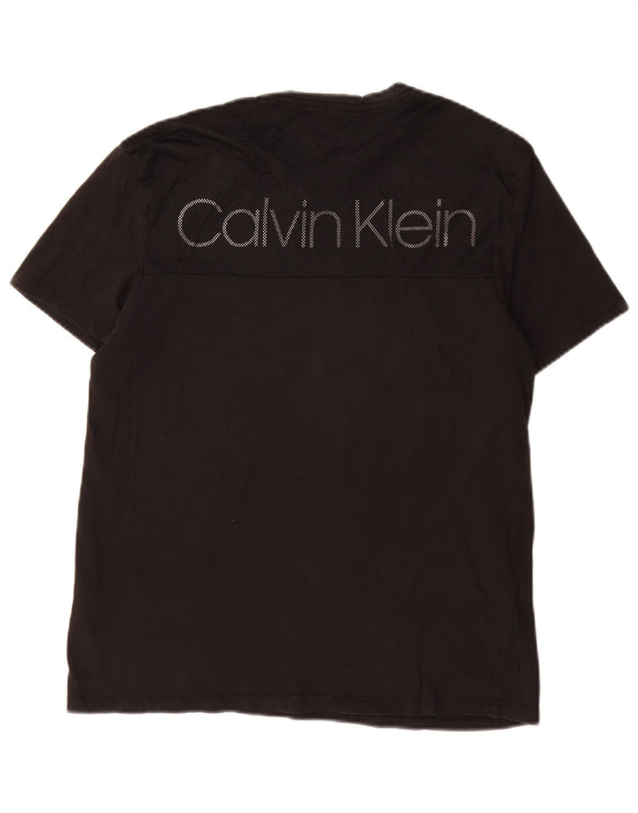 CALVIN KLEIN Herren Grafik T-Shirt Top Small Schwarz Baumwolle