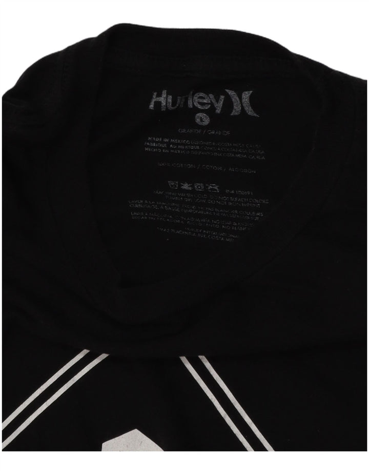 HURLEY Herren-T-Shirt mit Grafik, Größe L, aus schwarzer Baumwolle