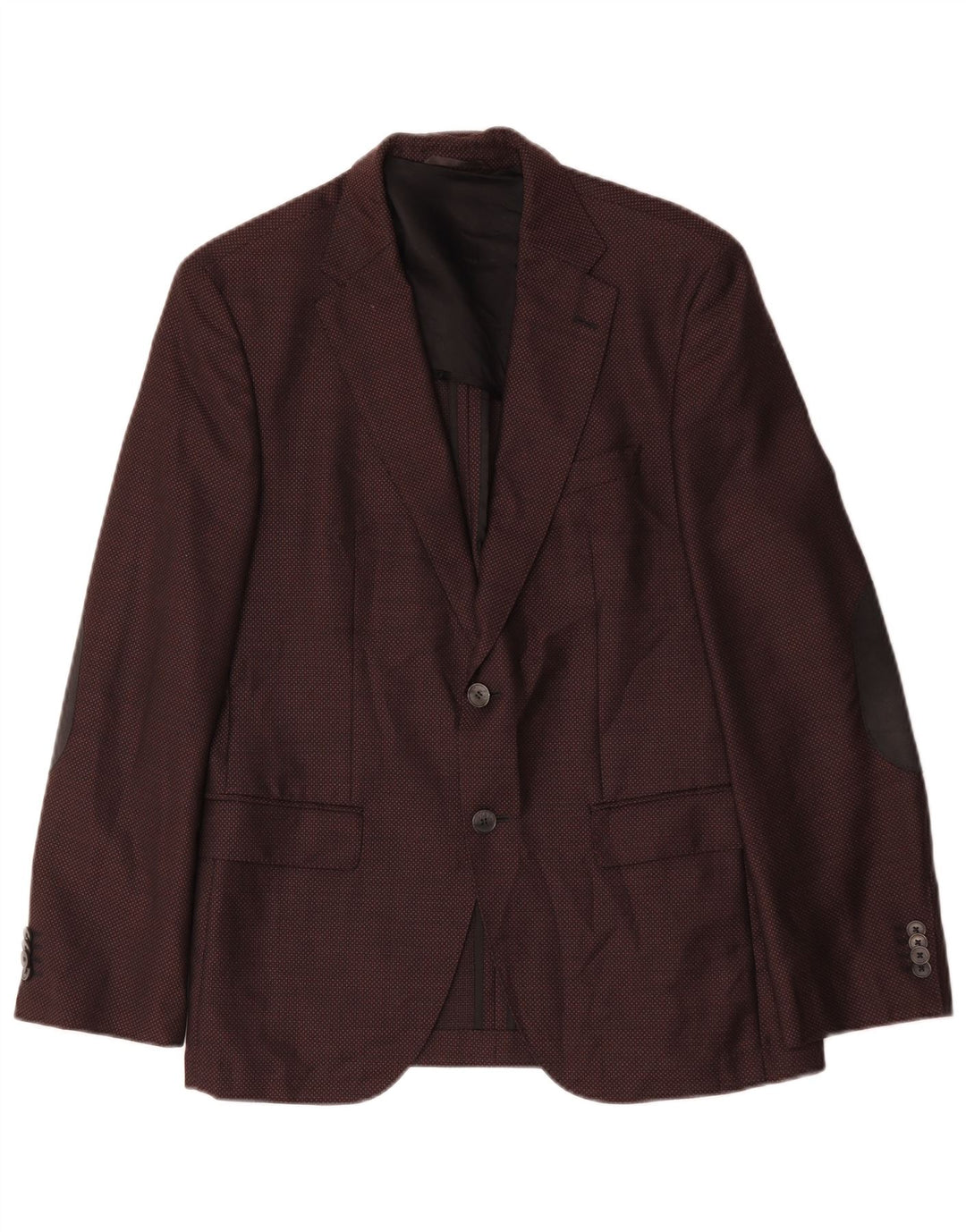 Hugo Boss Herren-Blazer mit 2 Knöpfen, EU 48, mittlere burgunderrote Wolle