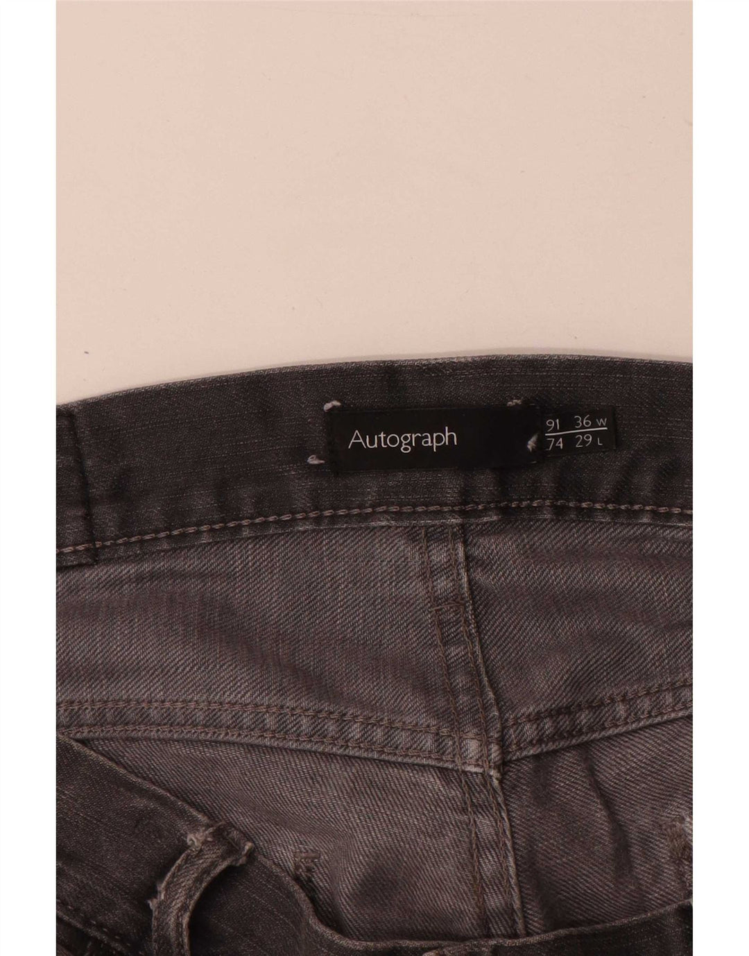 Marks & Spencer Herren Autograph Straight Jeans W36 L29 Graue Baumwolle