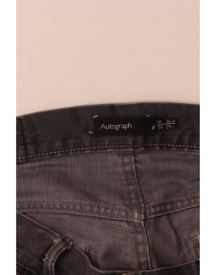 Marks & Spencer Herren Autograph Straight Jeans W36 L29 Graue Baumwolle