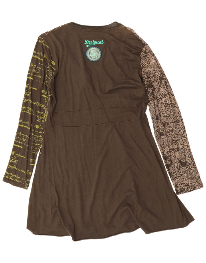Desigual Damen-Kleid mit abstraktem Muster, A-Linie, Gr. 18, XL, Grün