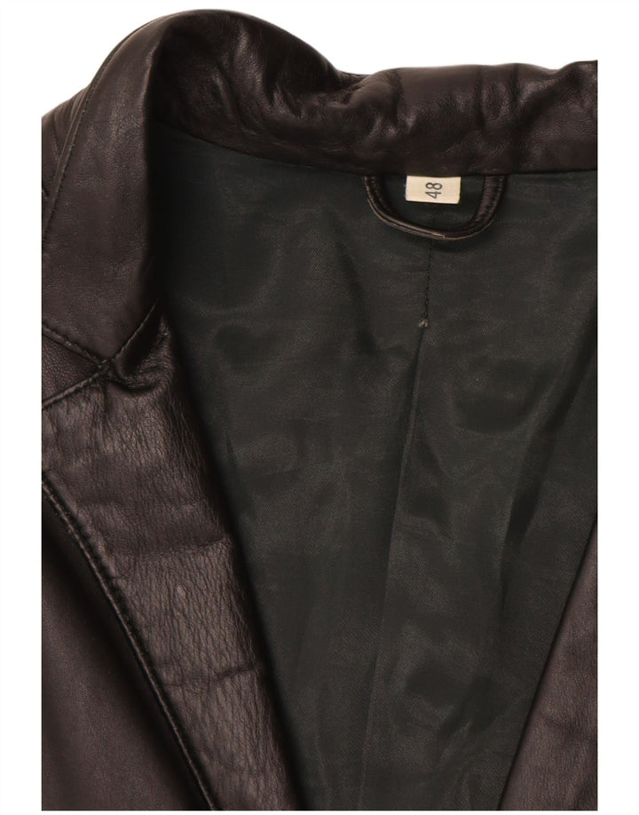 Vintage Damen Lederjacke IT 48 XL Schwarz
