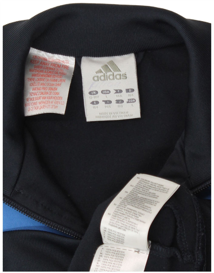 Adidas Jungen-Trainingsanzug-Top-Jacke, 13–14 Jahre, Marineblau, Farbblock