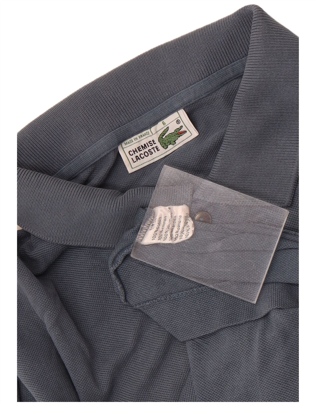 Lacoste Herren-Poloshirt, Größe 6 XL, graue Baumwolle