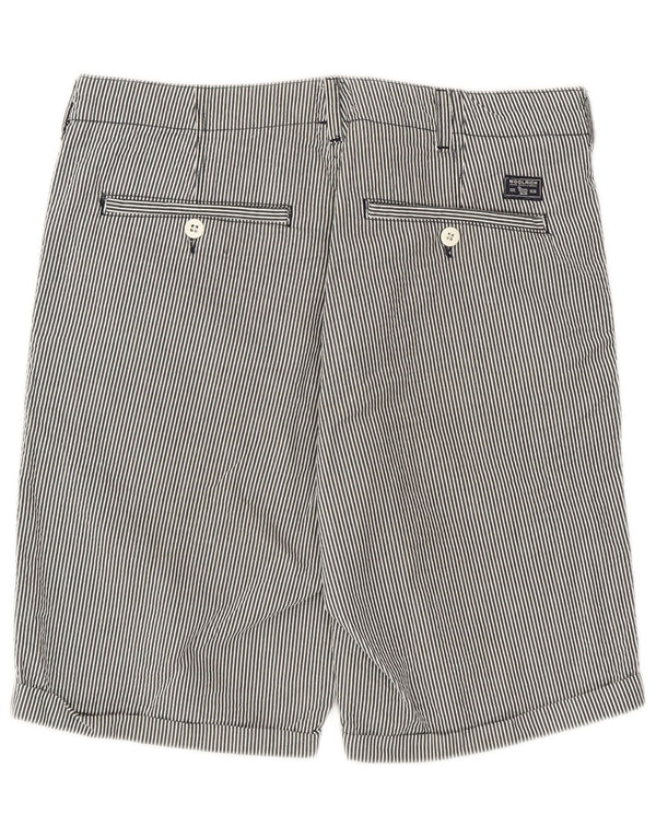 Woolrich Herren-Freizeitshorts W32 Mittelgraue Nadelstreifen-Baumwolle