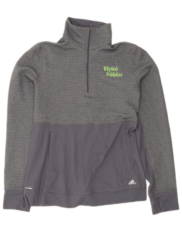 Adidas Damen Climalite Pullover Trainingsanzug Top UK 12/14 Mittelgrau