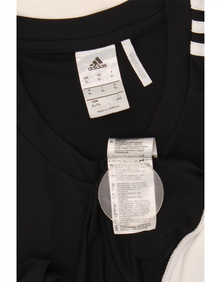 Adidas Herren Climalite T-Shirt Top XL Schwarz Colourblock Polyester