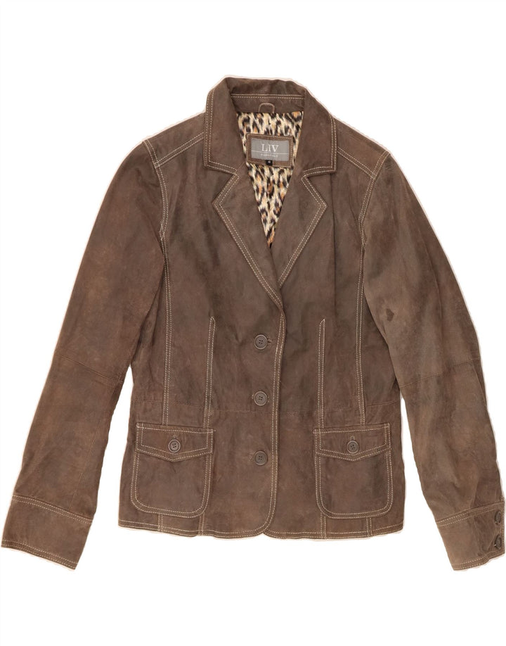 VINTAGE Womens Leather Jacket EU 40 Medium Brown Leather Vintage Vintage and Second-Hand Vintage from Messina Hembry 