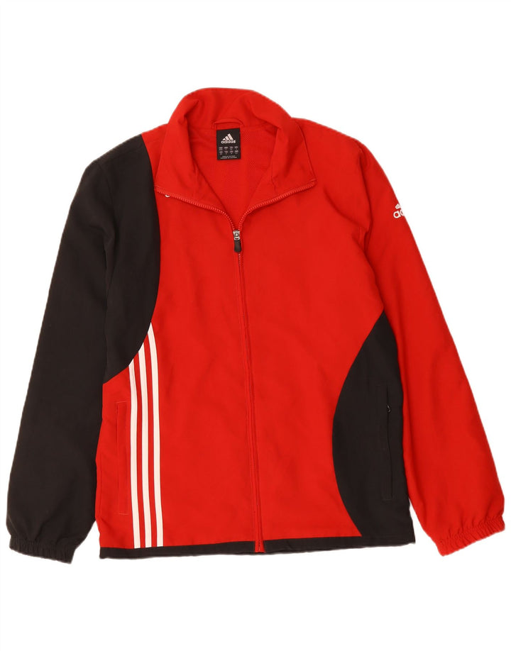 ADIDAS Herren-Trainingsanzug-Top-Jacke, UK 36/38, klein, rotes Farbblock-Polyester