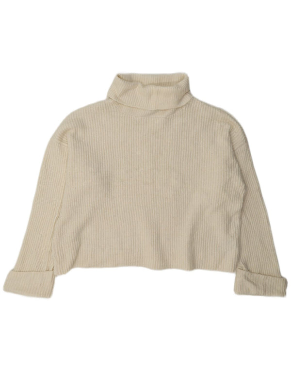 Marks & Spencer Damen Crop Rollkragenpullover Pullover UK 18 XL Off White