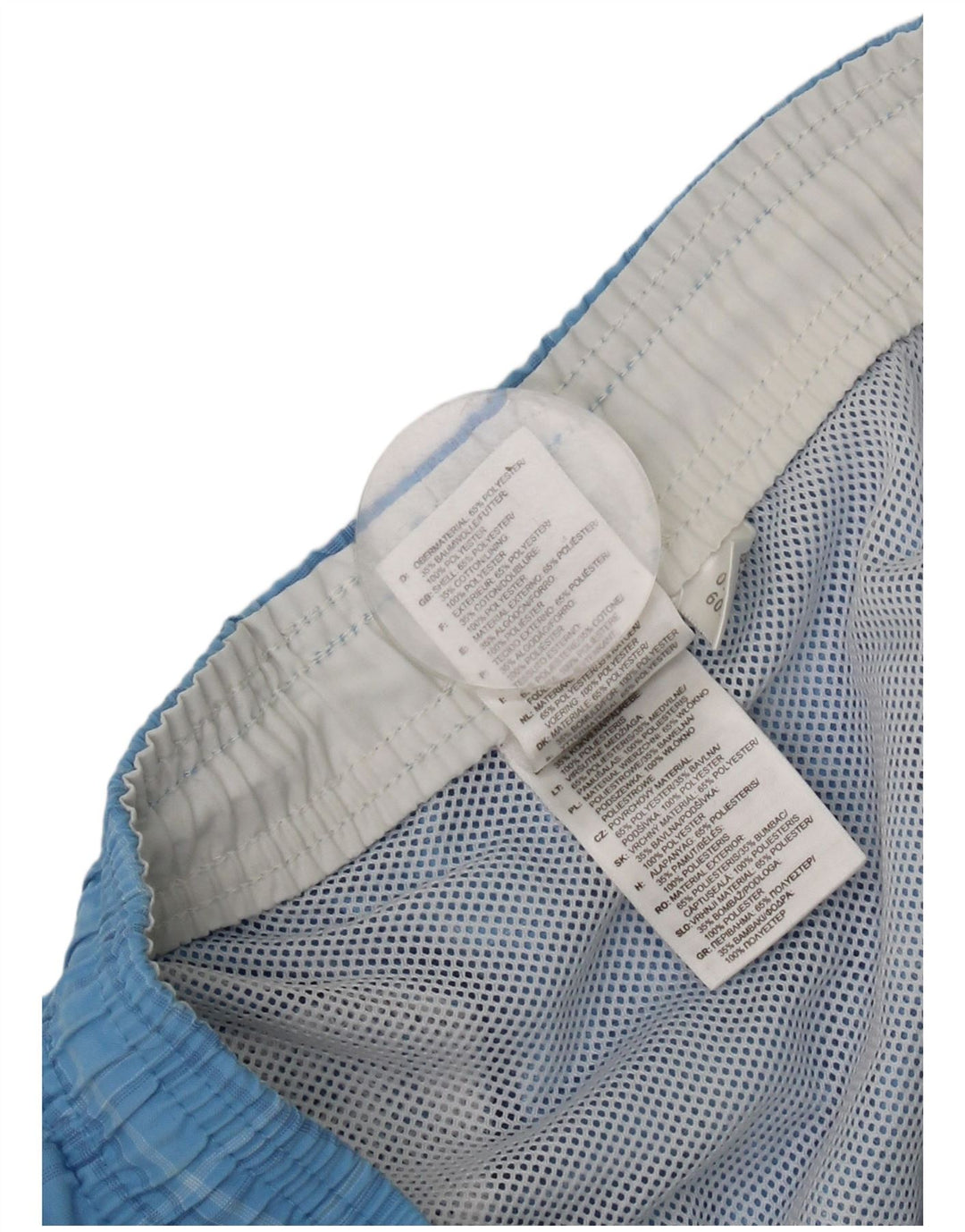 Adidas Herren-Badeshorts, groß, blau kariert, Polyester