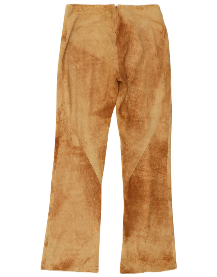 Vintage Damen Bootcut Hose IT 40 Small W30 L31 Braun Batik