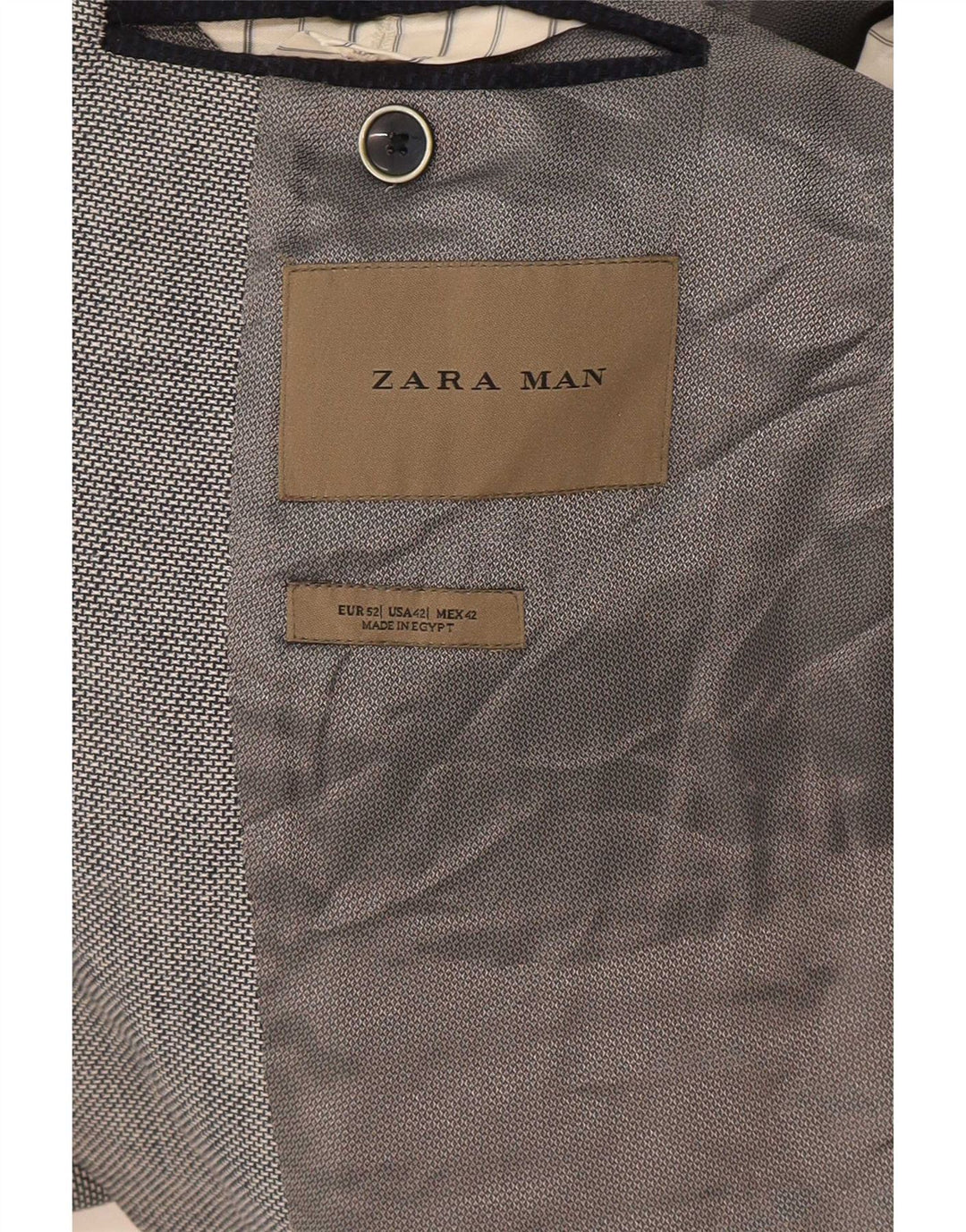 Zara Herren 2-Knopf-Blazerjacke EU 52 Large Grau