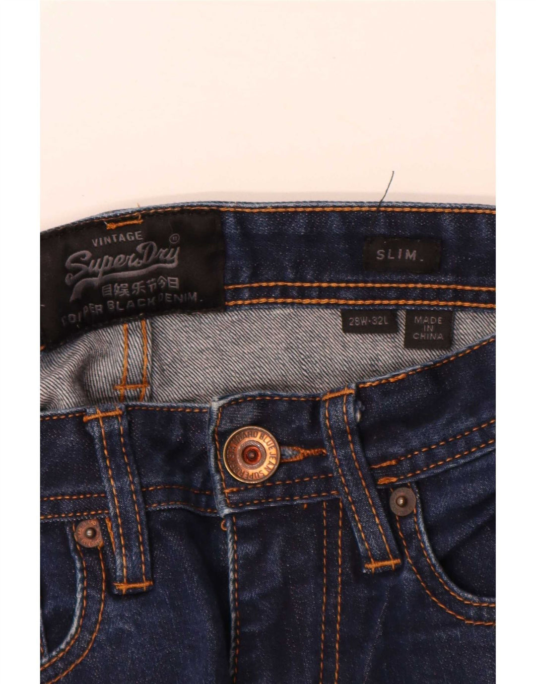 Superdry Damen Corporal Slim Jeans W28 L28 Marineblau