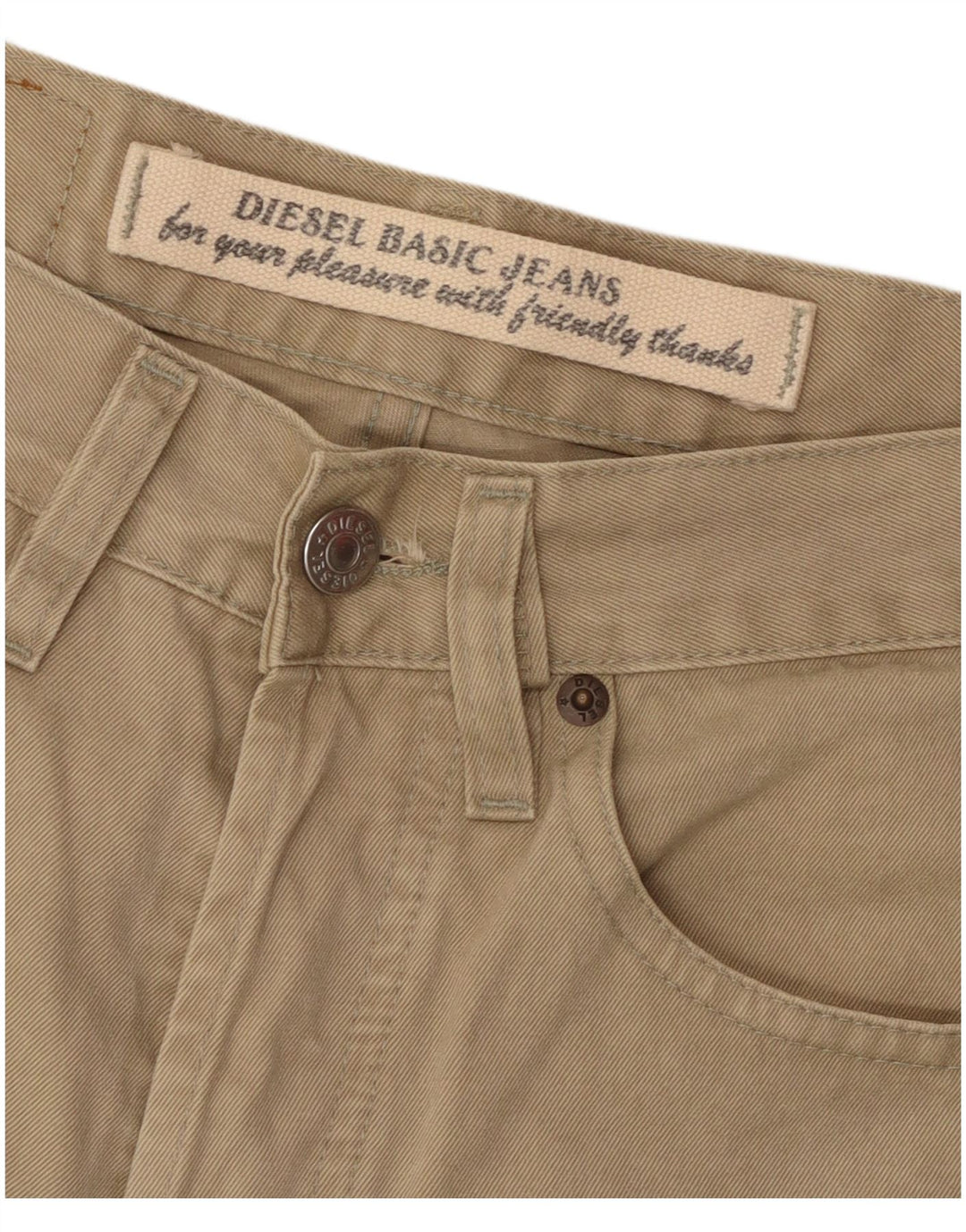 DIESEL Gerade Herren-Freizeithose W29 L31 Beige Baumwolle