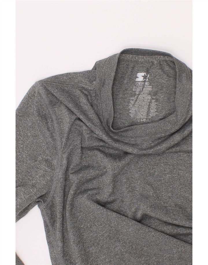 Starter-Oberteil für Jungen, langärmlig, 10–11 Jahre, Größe L, grau geflecktes Polyester
