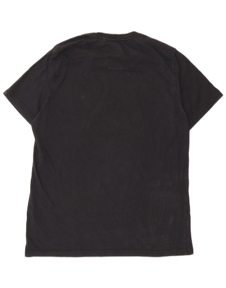 Ellesse Herren-Grafik-T-Shirt-Oberteil aus mittelschwarzer Colourblock-Baumwolle