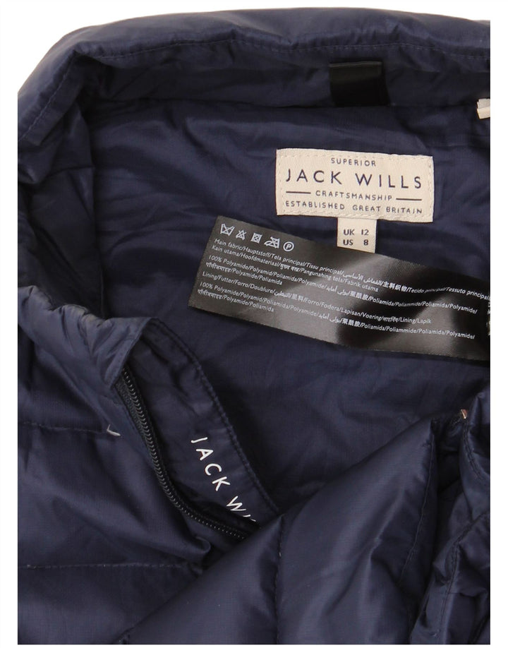 JACK WILLS Wattierte Damenweste UK 12 Medium Navy Blue Polyamid