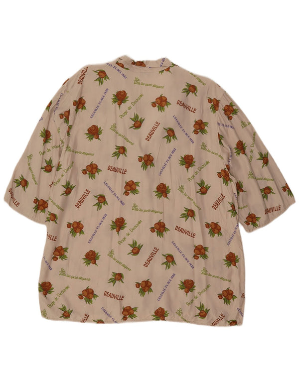 Gina Lebole Damen Übergroßes Grafikhemd EU 45 XL Beige geblümt