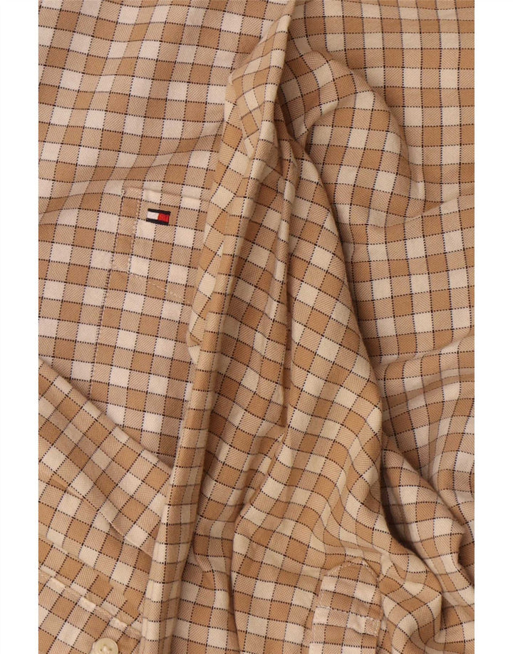 Tommy Hilfiger Herrenhemd 2XL Beige kariert Baumwolle