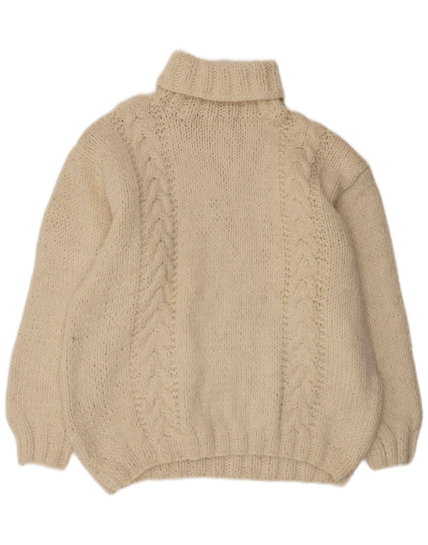 VINTAGE Womens Roll Neck Jumper Sweater UK 22 3XL Off White