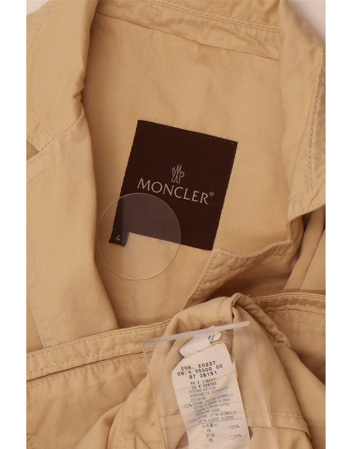 Moncler Womens übergroße 3-Knopf-Blazer-Jacke US 4 Small Beige Baumwolle
