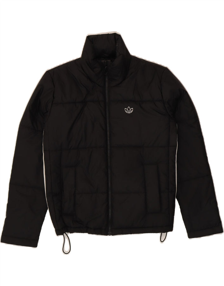 ADIDAS Womens Loose Fit Padded Jacket UK 12 Medium  Black Vintage Adidas and Second-Hand Adidas from Messina Hembry 
