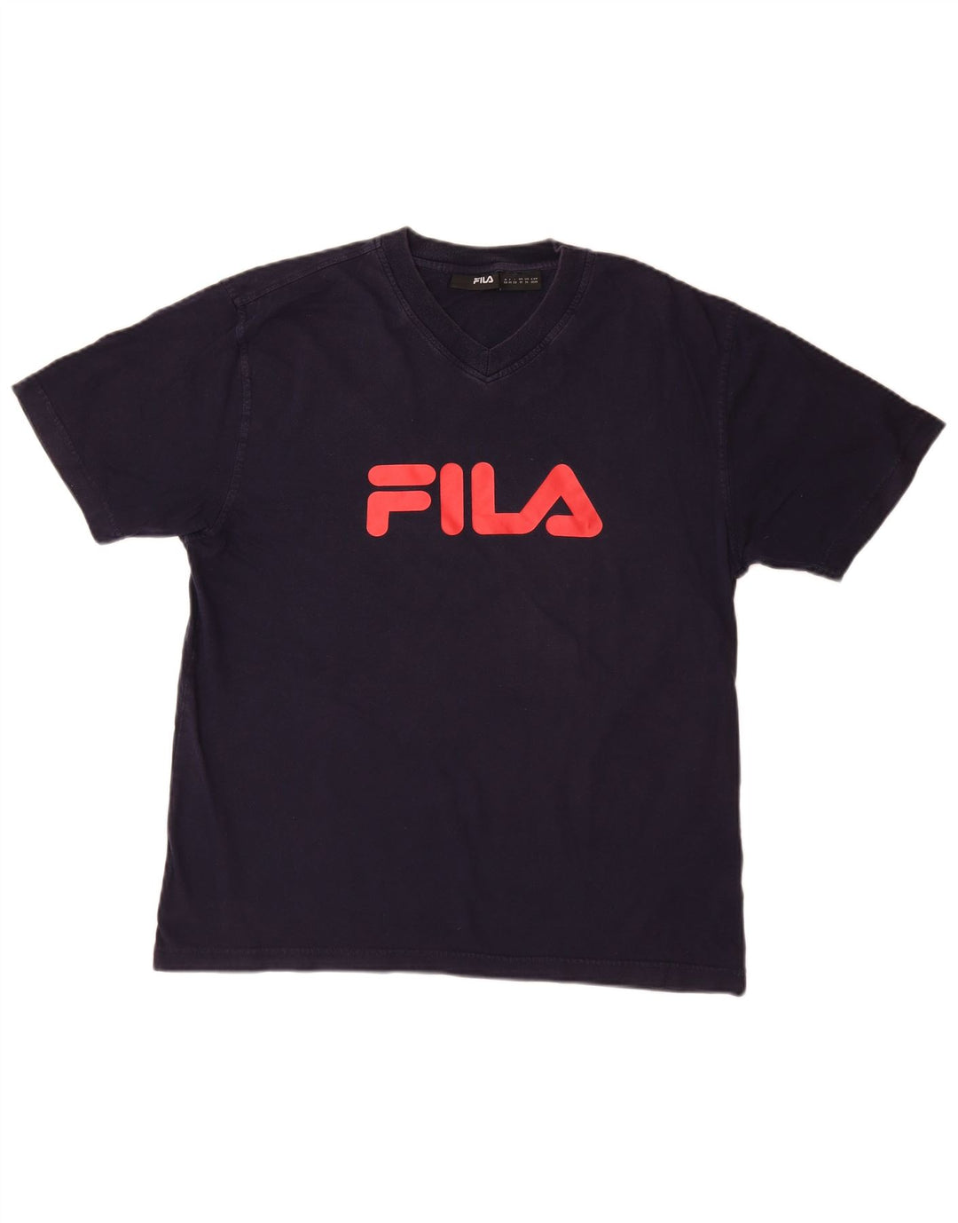 FILA Herren-Grafik-T-Shirt-Oberteil aus mittelblauer Baumwolle in Marineblau
