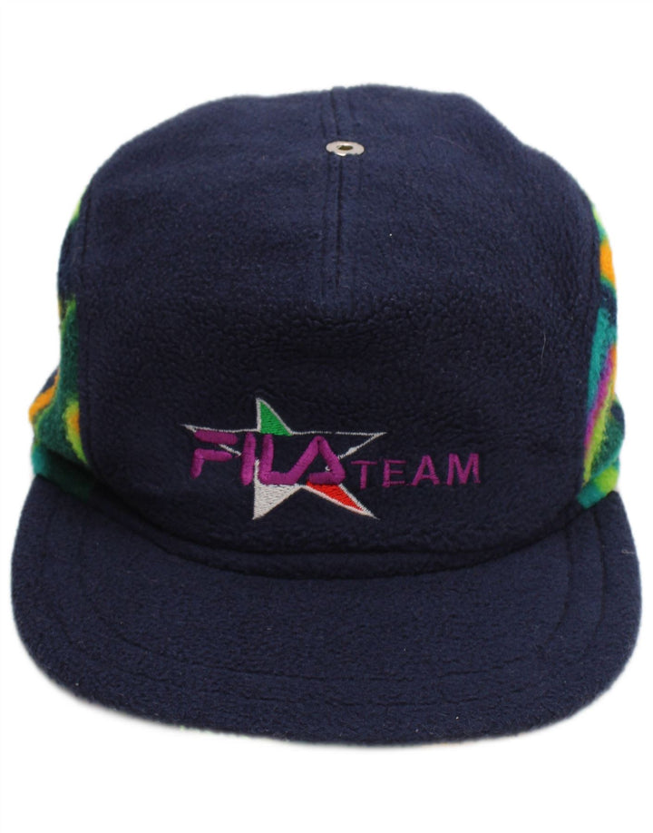 Fila Herren-Baseballmütze aus grafischem Fleece, mittelgroß, marineblau, geometrisch, Polyester