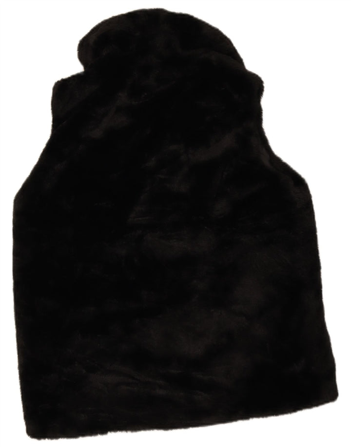M&Co Damen Kunstpelzweste UK 12 Mittelschwarzes Polyester