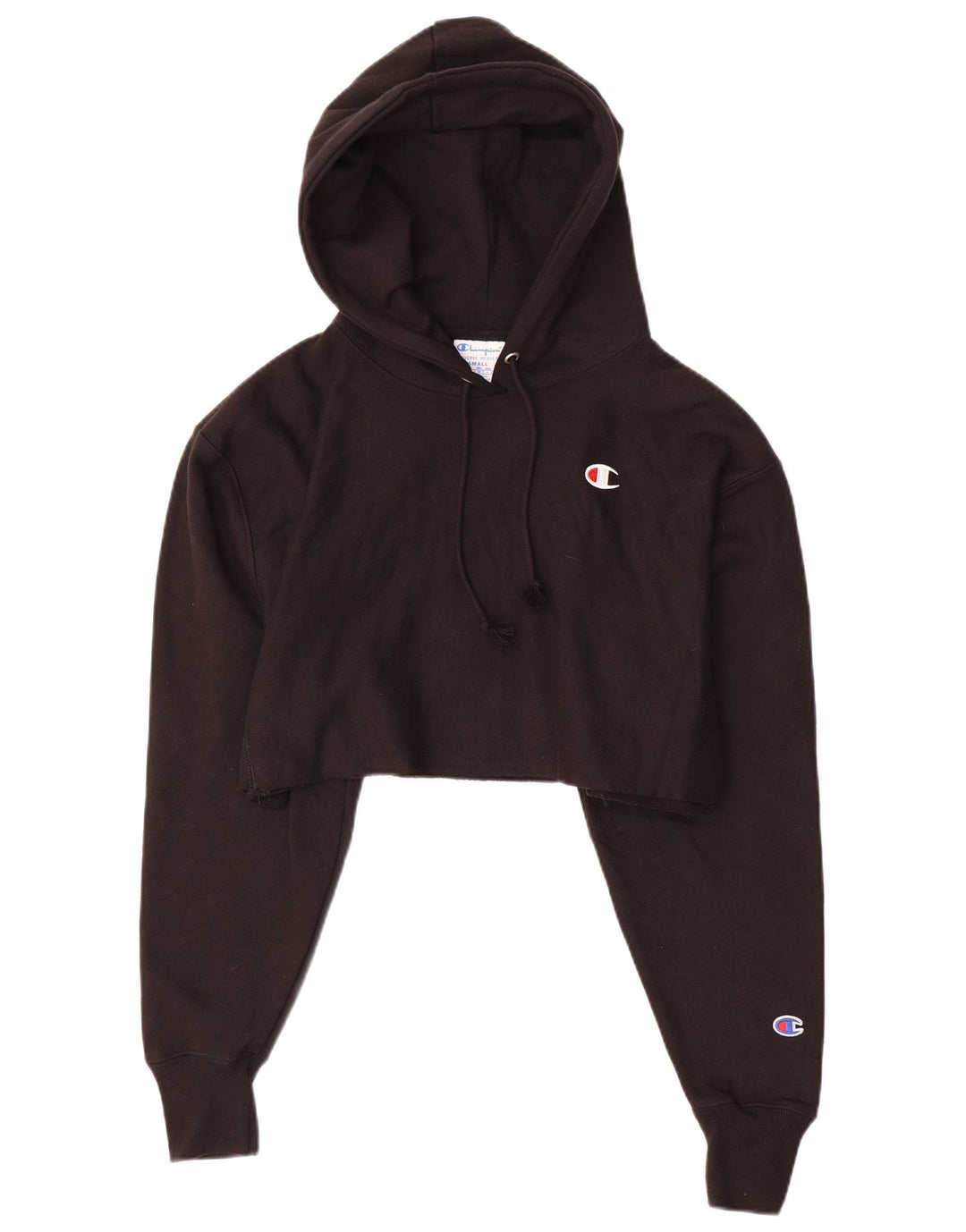 CHAMPION Damen Reverse Weave Übergroßer Kapuzenpullover UK 10 Small Schwarz