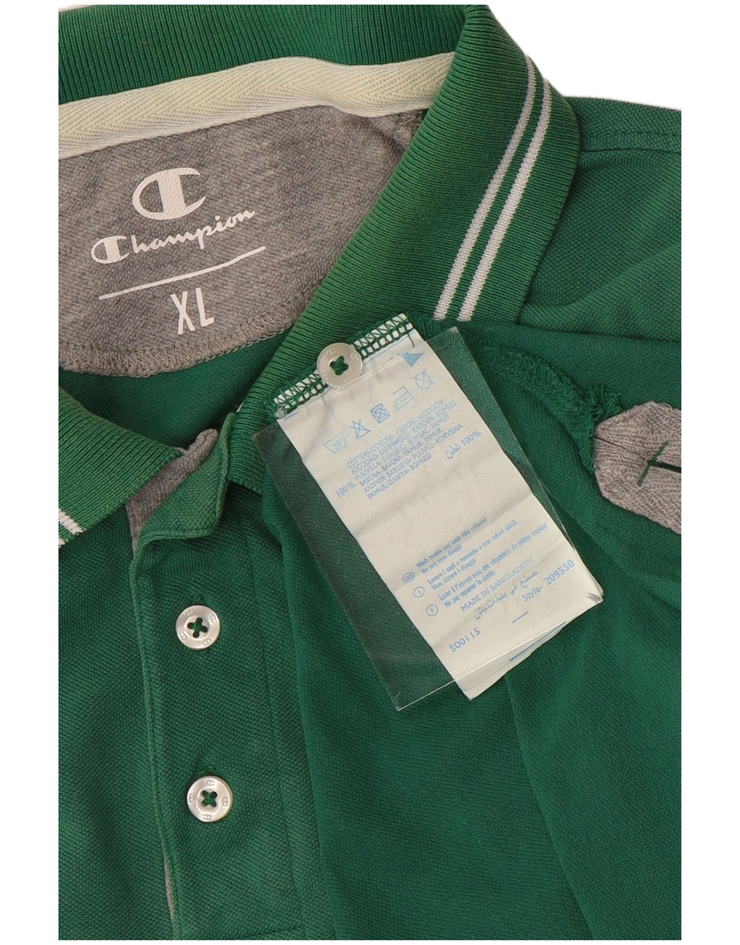 Champion Herren Poloshirt XL, grüne Baumwolle