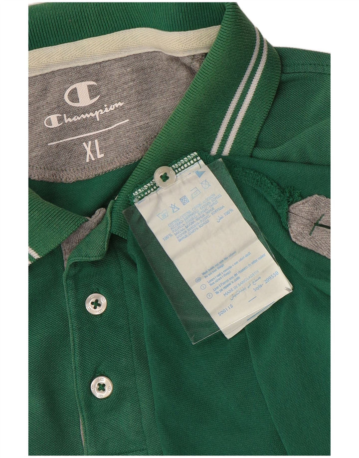 Champion Herren Poloshirt XL, grüne Baumwolle