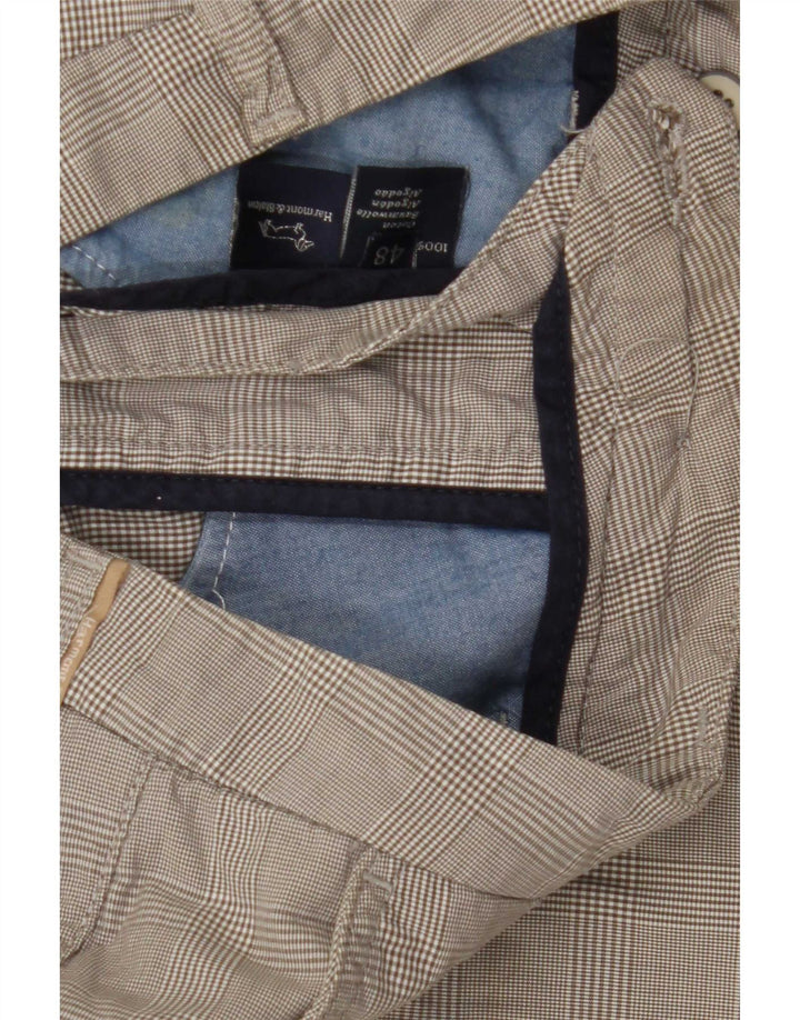 Harmont & Blaine Herren-Cargoshorts IT 48 Medium W30 Grau karierte Baumwolle