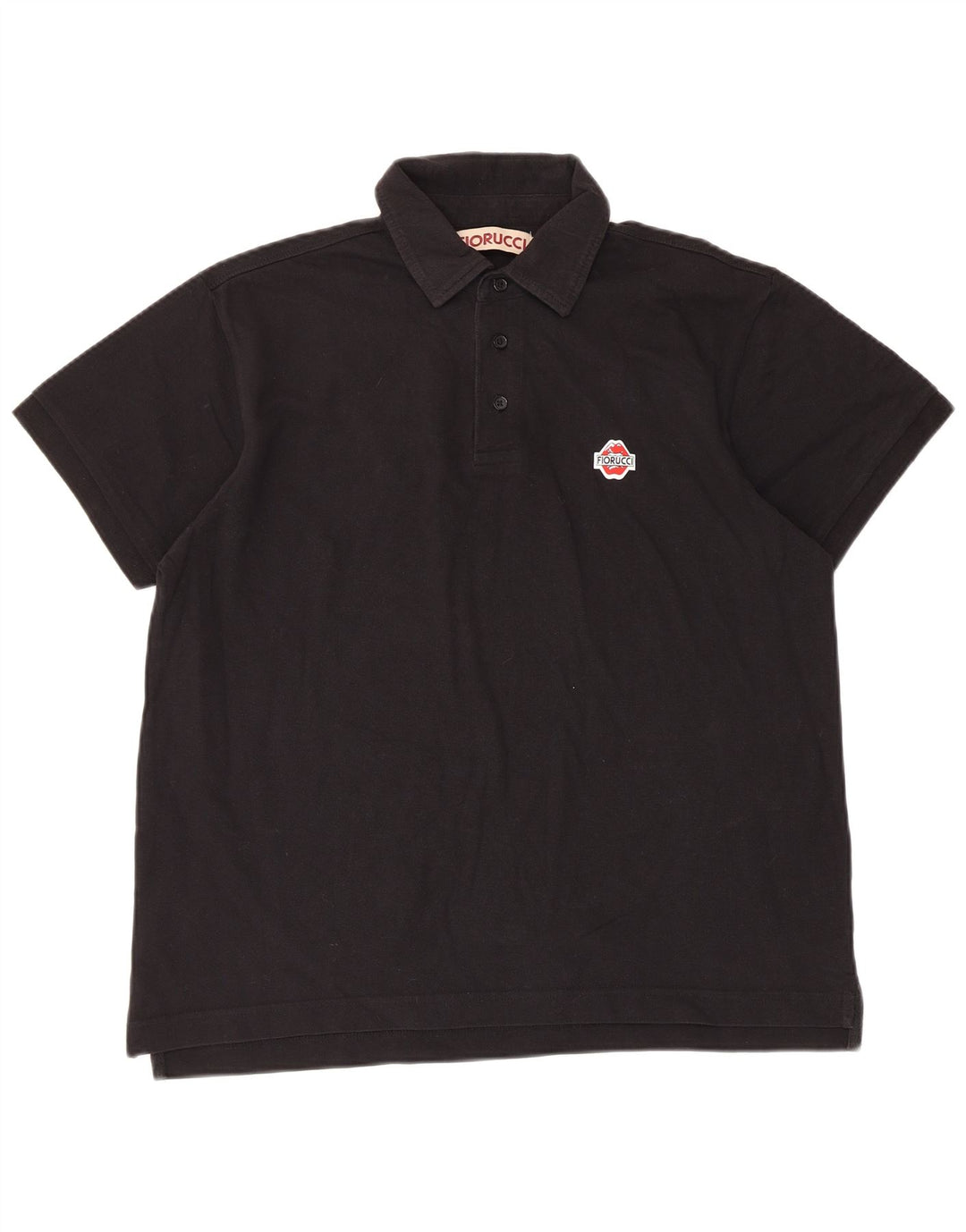 Fiorucci Herren-Poloshirt, große schwarze Baumwolle
