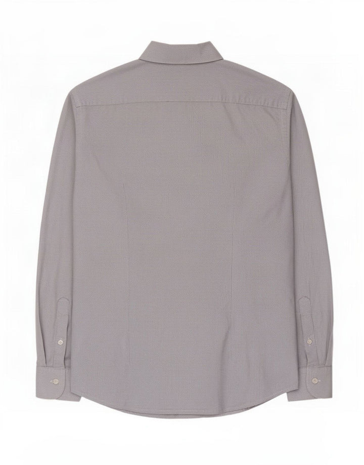 Trussardi Herrenhemd Größe 41 Mittelblau gepunktet
