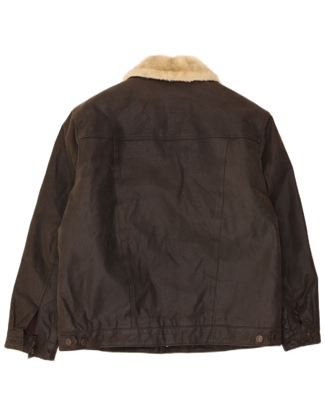 Vintage Herren Sherpa Lederjacke UK 38 Mittelbraunes Leder