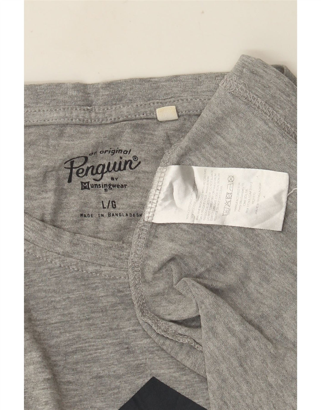 Penguin Herren-T-Shirt mit Grafik, Größe L, aus grauer Baumwolle