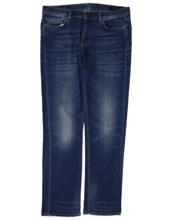 All Saints Damen Slim Jeans W28 L28 Blaue Baumwolle